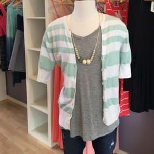 ⭐️⭐️ Mint Green Stripe Cardigan